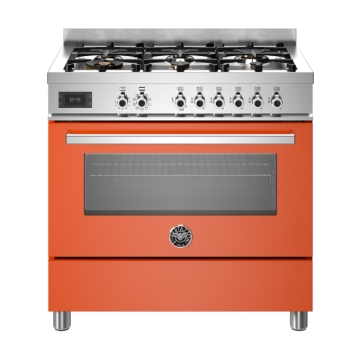 Bertazzoni 90cm Professional Series 6-Burner Electric Oven, Arancio Orange