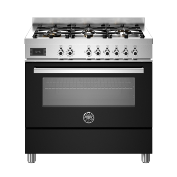 Bertazzoni 90cm Professional Series 6-Burner Electric Oven, Nero Black