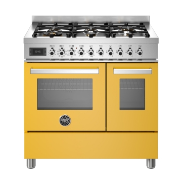 Bertazzoni 90cm Professional Series 6-Burner Electric Double Oven, Giallo Yellow