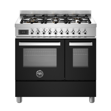 Bertazzoni 90cm Professional Series 6-Burner Electric Double Oven, Nero Black