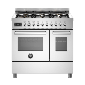 Bertazzoni 90cm Professional Series 6-Burner Electric Double Oven, Stainless Steel