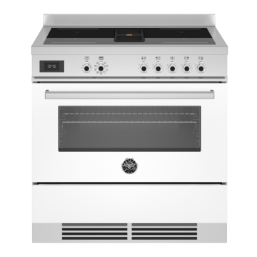 Bertazzoni 90cm Professional Series Air-Tec Induction Top And Integrated Hood, Bianco White