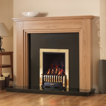 PureGlow Whitton Oak Finish Fireplace Suite