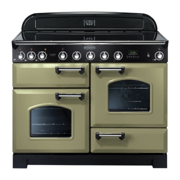 Rangemaster Classic Deluxe 110cm Induction Electric Range Cooker, Olive Green 