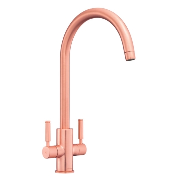 Rangemaster Intense TID1BC Twin Lever Mixer Tap, Brushed Copper