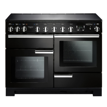 Rangemaster Professional Deluxe 110cm Gloss Black Induction Electric Range Cooker