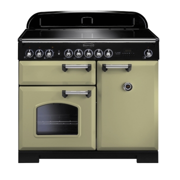 Rangemaster Classic Deluxe 100cm Induction Electric Range Cooker, Olive Green