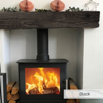 Aged Rustic Oak Fireplace Beam, Black