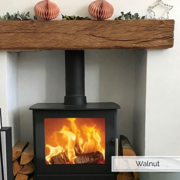 Aged Rustic Oak Fireplace Beam, Walnut 