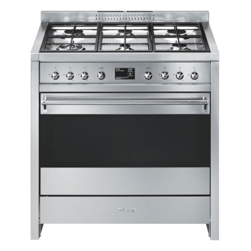 Smeg Opera A1-9 90cm Dual Fuel Range Cooker, Stainless Steel