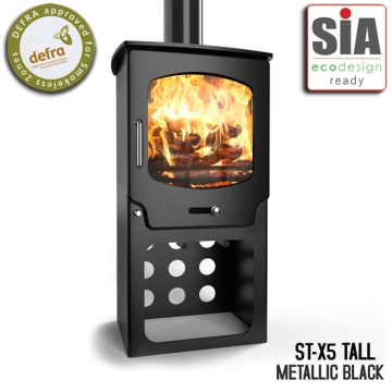 Saltfire ST-X5 Tall Eco Design Ready Wood Burning & Multi-Fuel Stove