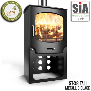 Saltfire ST-X8 Tall Eco Design Ready Wood Burning & Multi-Fuel Stove