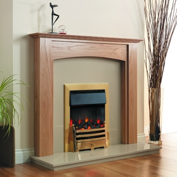 PureGlow Stretton 48" Oak Finish Fireplace Suite