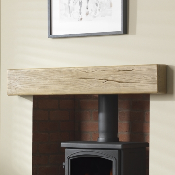 Gallery Light Oak Timber Effect Non-Combustible 48" Fireplace Beam