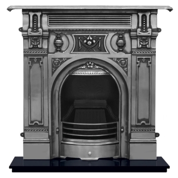 Carron Victorian Large Cast Iron Fireplace, Polished