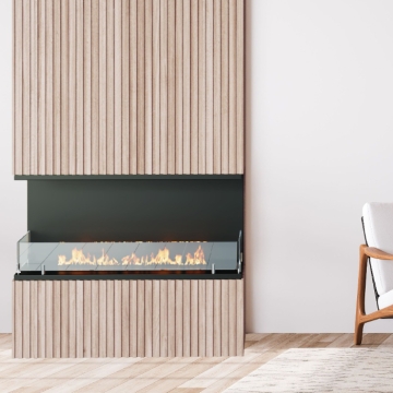 Le Feu CLEVER 600 Bioethanol Build In Fireplace, 3 Sided Panorama