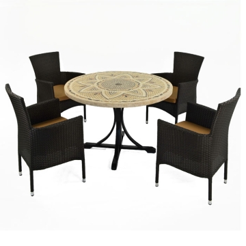 Europa Leisure Montpellier Dining Table with Stockholm 4 Seater Chair Set