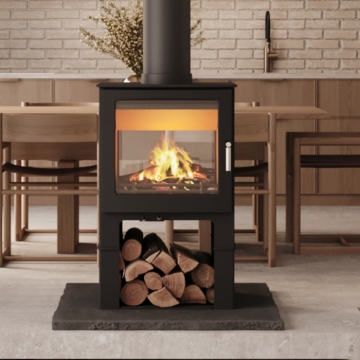 Mendip Woodland Double Sided Logstore Catalyst Wood Burning Stove, Lifestyle