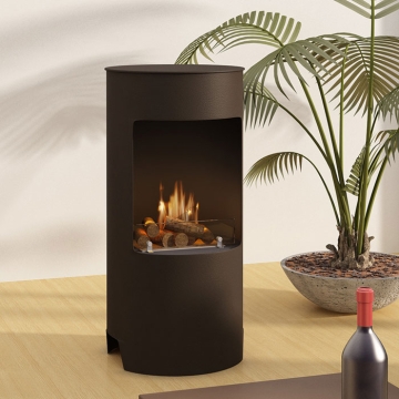 The Stow, Wood Burner Style Bio Ethanol Stove, Black