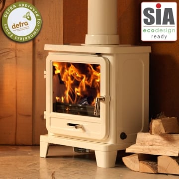 Penman Vega Edge 200SL Warm White Enamel Cleanburn Multifuel / Wood Burning Stove