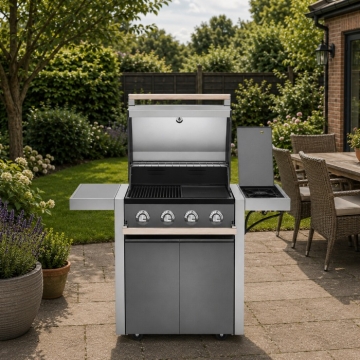 Beefeater 1500 Series 4 Burner BBQ & Side Burner Trolley