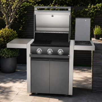 Beefeater 1700 Series 3 Burner BBQ & Side Burner Trolley