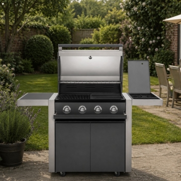 Beefeater 1700 Series 4 Burner BBQ & Side Burner Trolley