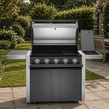 Beefeater 1700 Series 5 Burner BBQ & Side Burner Trolley