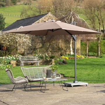 Platinum Voyager T2 2.7m Square Free Arm Parasol, Taupe