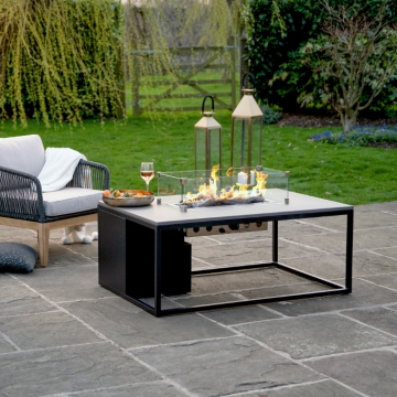 Cosiloft 120 Gas Fire Pit & Lounge Table, Black & Grey