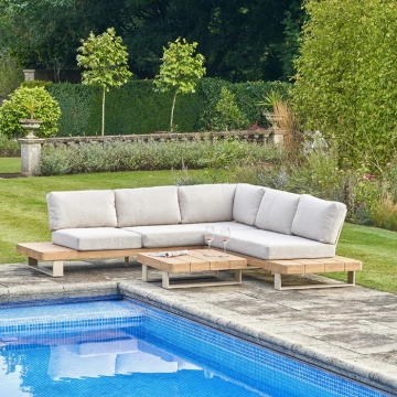 Pacific Lifestyle Osaka Latte Outdoor Corner Seating Set