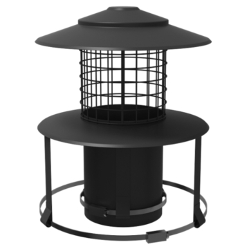 MI-FLEX Screw-Fix Pot Hanging Cowl 125mm, Matt Black