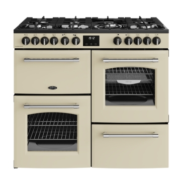 Belling Farmhouse 100DF Dual Fuel Range Cooker, Cream