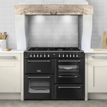 Stoves Richmond Deluxe 100DF Dual Fuel Range Cooker, Black