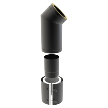 250mm-350mm Adjustable Twin Wall Flue - Black 250mm-350mm Adjustable Twin Wall Flue - Black
