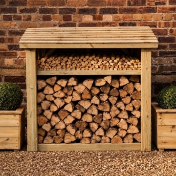 4x4 Traditional Log Store with Kindling Shelf
