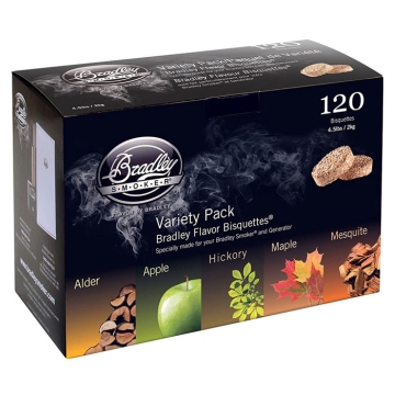 Bradley Smoker 5 Flavour Variety Bisquettes, 120 Pack