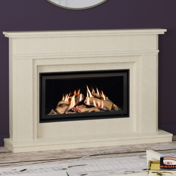 Elgin & Hall Harlow 54" Marble Fireplace Suite, Pearlstone