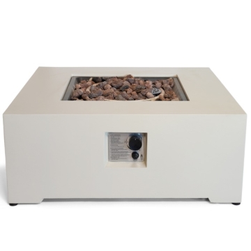 Happy Cocooning Estate Square 88 Fire Pit Table, Oyster Beige