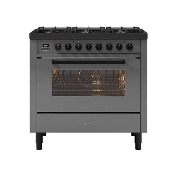 ILVE Torina 90cm Single Cavity Dual Fuel Range Cooker, Grigio Losso ILVE Torina 90cm Single Cavity Dual Fuel Range Cooker, Grigio Losso