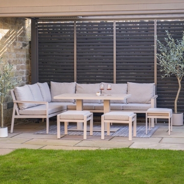 Aruba Outdoor Corner Seating Set with Adjustable Table