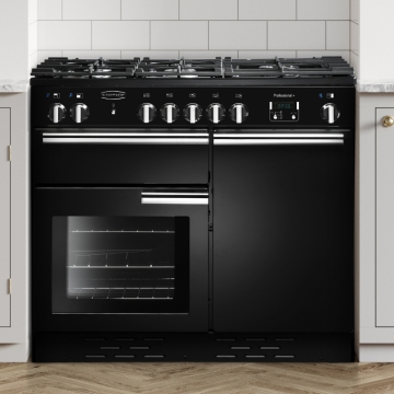 Rangemaster Professional Plus 100cm Dual Fuel Range Cooker, Black