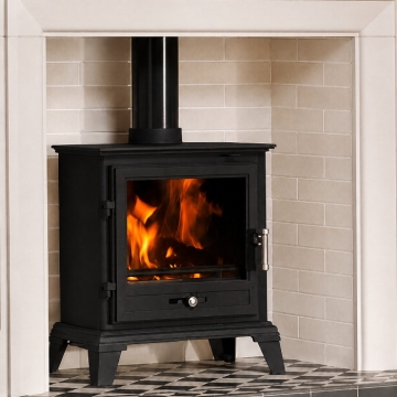 Gallery Classic 8 Eco Multi-Fuel/Wood Burning Stove, Black, Close Up