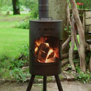 Bonfeu BonGiano SP Outdoor Fireplace, Black Bonfeu BonGiano SP Outdoor Fireplace, Black