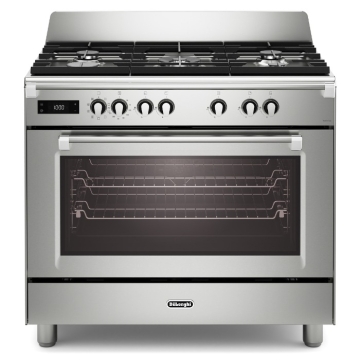 DeLonghi 90cm Single Cavity Dual Fuel Range Cooker, Stainless Steel