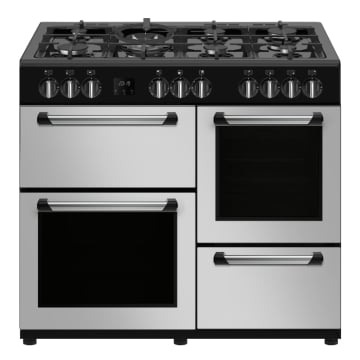 Creda C100RCDFCS Contemporary Dual Fuel Range Cooker, Silver
