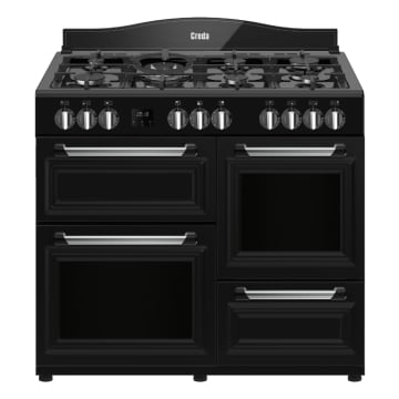 Creda Traditional Dual Fuel Range Cooker, Black