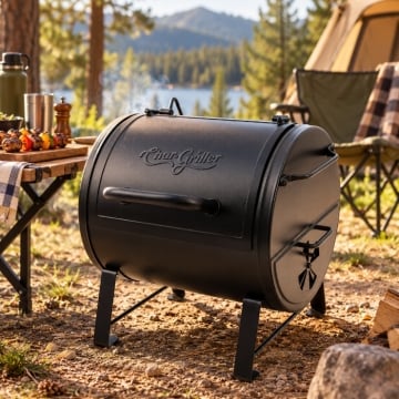 Char-Griller Portable Charcoal Grill and Side Fire Box