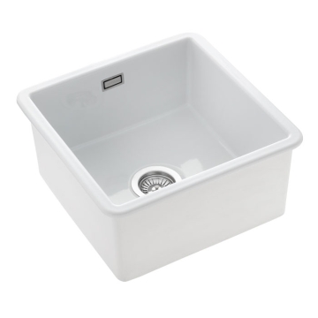 Rustique Belfast CRUB4040WH/ Ceramic Sink Angled Rustique Belfast CRUB4040WH/ Ceramic Sink Angled