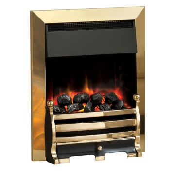 PureGlow Daisy Illusion Brass Electric Fire Coal Effect